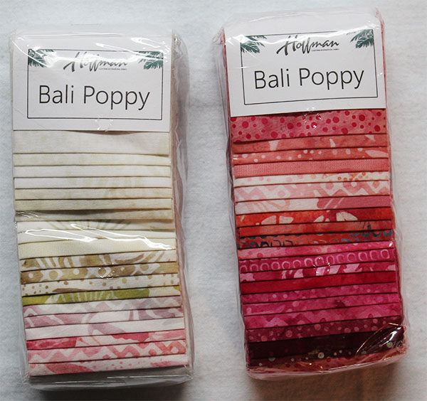 Hoffman Bali Poppy strips of pinks and creme